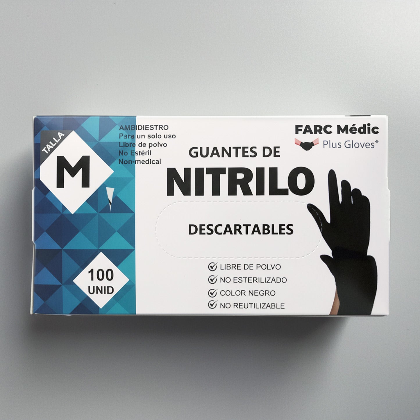 CAJA X100 GUANTES NEGROS DE NITRILO