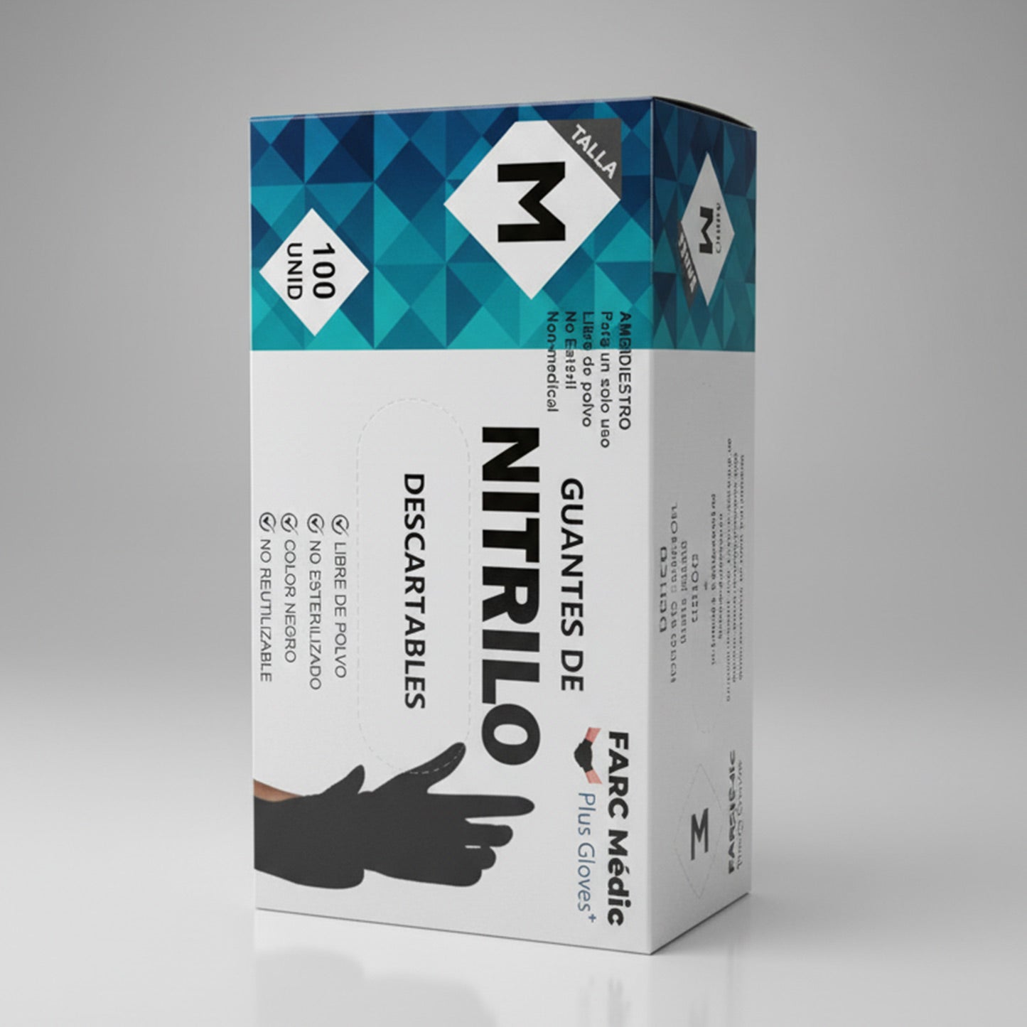 CAJA X100 GUANTES NEGROS DE NITRILO